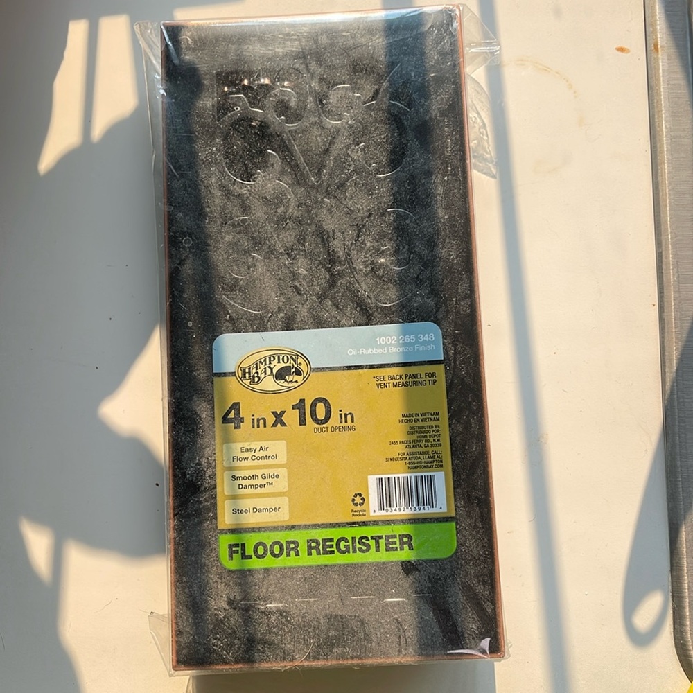 Hampton Bay floor register 4” x 10”